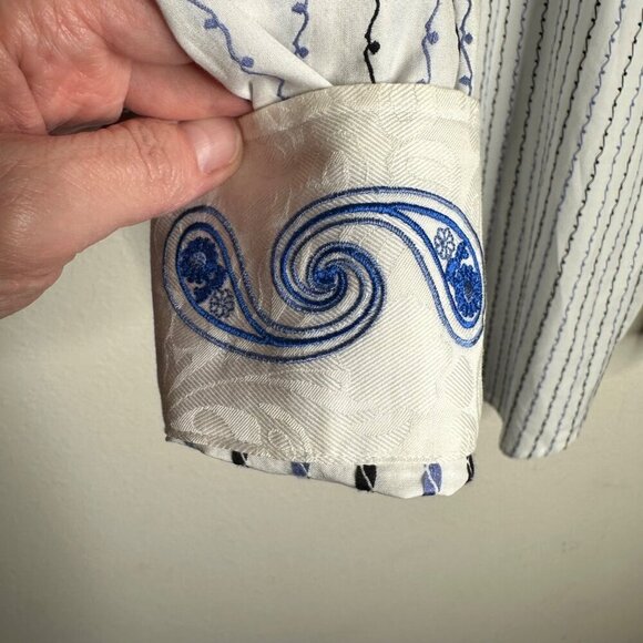 Robert Graham button down Striped white Shirt Sz L/XL - Picture 8 of 8